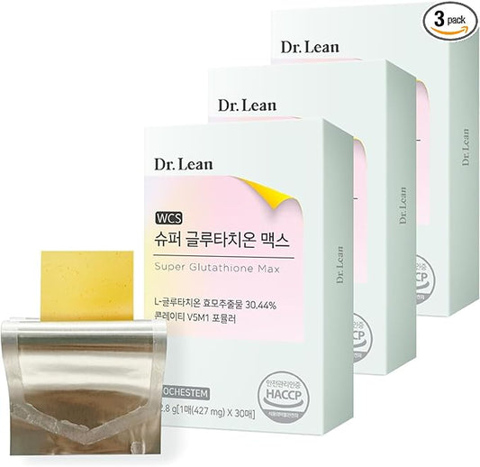 Dr. Lean Super Glutathione Max - Orally Disintegrating Edible Film for Skin Health | Fast Absorption, High Purity, Rich in Vitamins, Niacin, and Hyaluronic Acid (3 Packs)