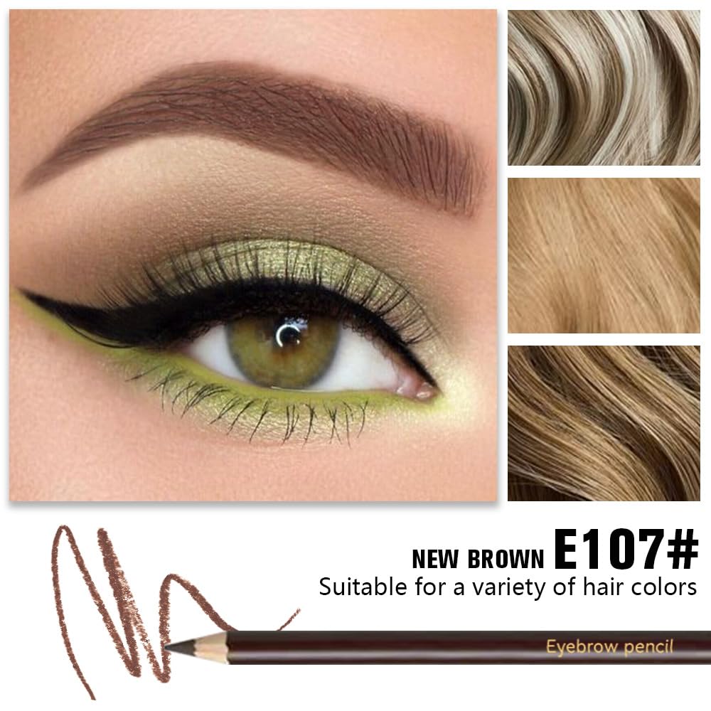 12Pcs Dark Brown Eyebrow Pencils for Women,Wooden Hard-Core Eyebrow Eyeliner Pencil,Sharpener Included,Long Lasting Waterproof Sweat-proof Create a Natural Eye Brow Makeup,Beginner Brow Pencil,Vegan