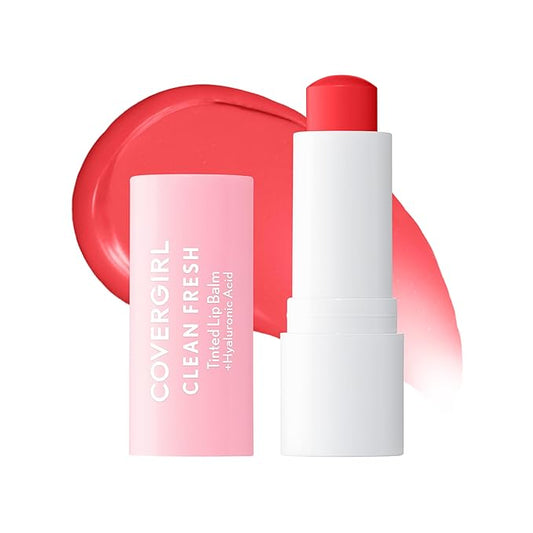 CoverGirl Clean Fresh Tinted Lip Balm, Vegan Formula, Hydrating, Natural Finish, Cruelty Free, You're the Pom, 1 Count