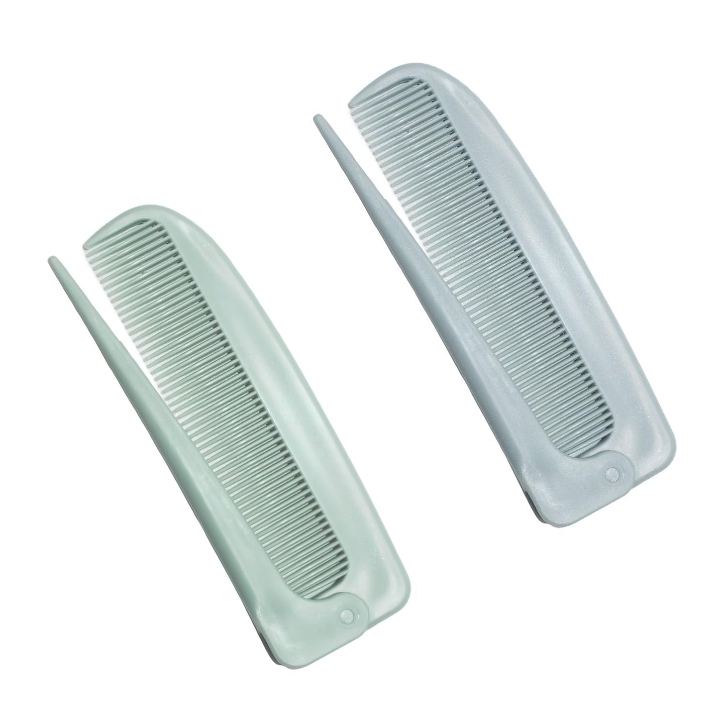 2 Pack Hair Parting Combs, Hair Styling Beauty Tools, Rat Tail Combs, Foldable Comb for Travel, Stylist (Blue,Green)