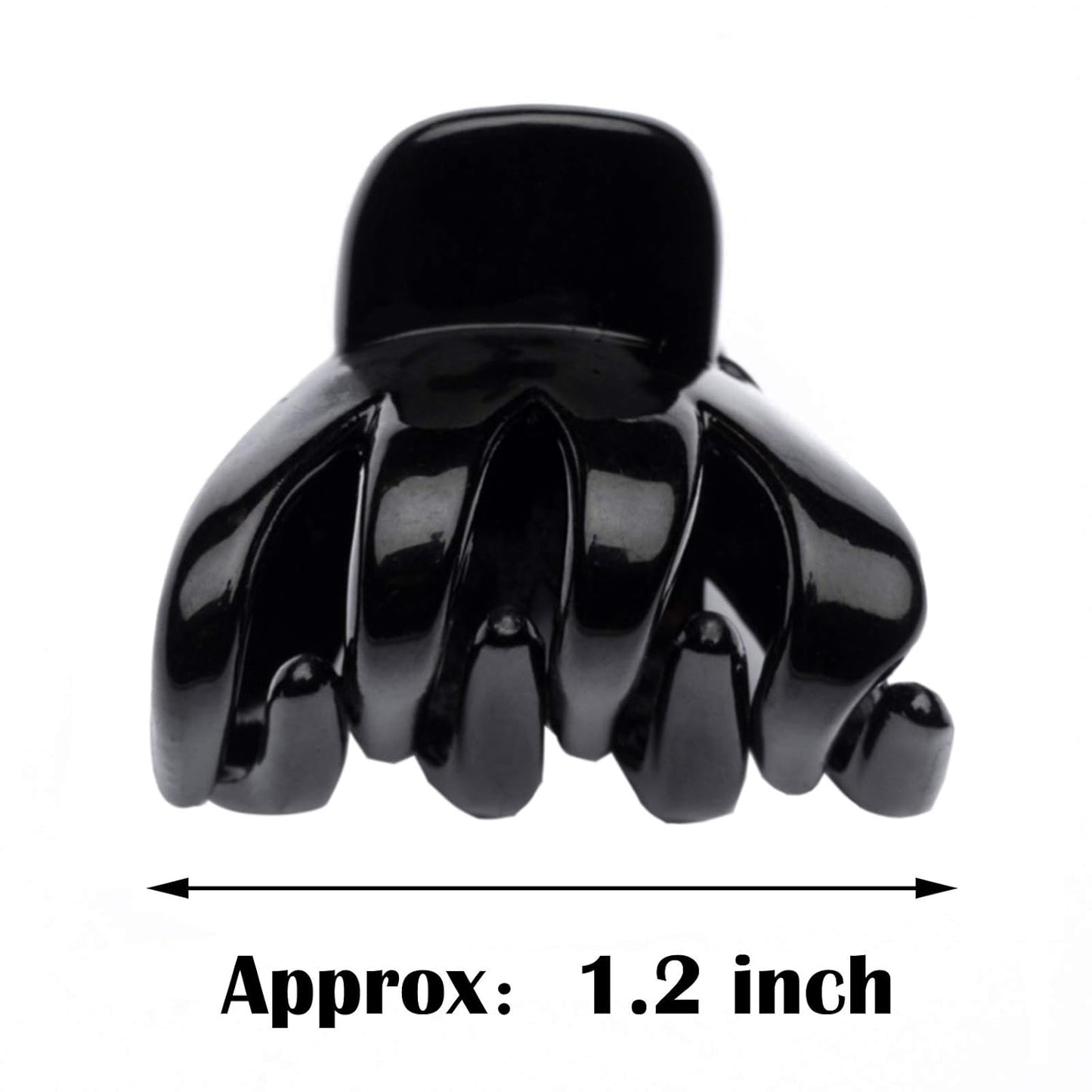 Cobahom 12 Pack Small Hair Claw Clips 1.2 Inch Plastic Hair Clips for Thin Hair No-Slip Mini Hair Clips Hair Styling Accessories for Women and Girls (Black)