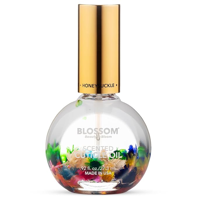 Blossom Cuticle Oil for Nails, Hydrating, Moisturizing, Scented Nail Oil Cuticle Care, Infused with Real Flowers, Made in USA, 0.92 fl. oz, Honeysuckle