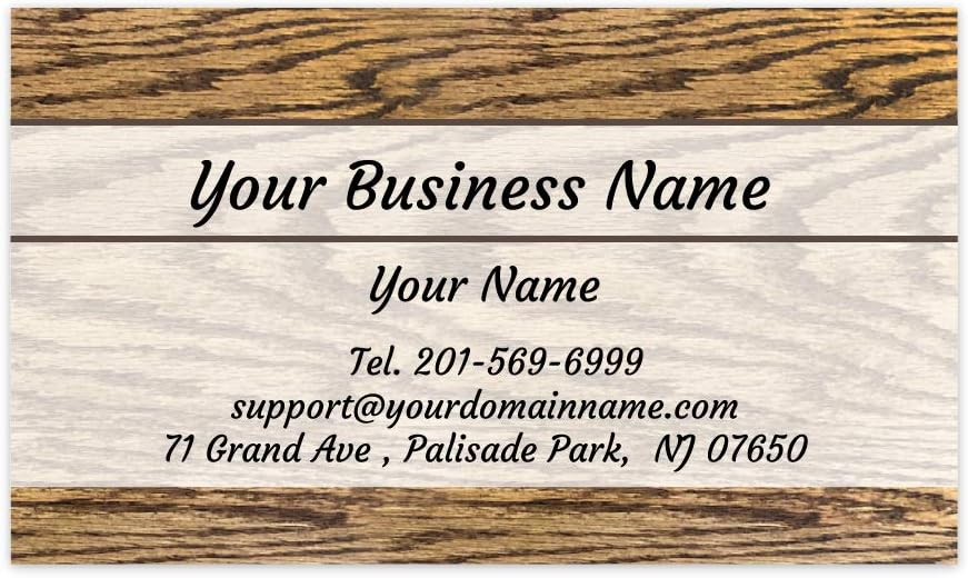 Custom Premium Business Cards 100 pcs Full color - Printed on 16pt(350gsm) or14pt (308gsm) Classic matte paper, Made in The USA (Kraft-Wood)