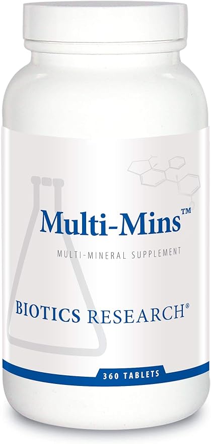 Biotics Research Multi-Mins - Bioavailable & Potent Multi Mineral Supplement, Balanced Mineral Chelates & Whole Food Trace Minerals with Magnesium, Chromium, Iodine - Easily Absorbed - 360 Tablets