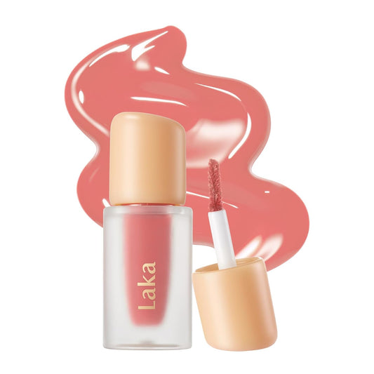 Laka Fruity Glam Lip Tint Mini, Glowing Lip Stain with Wide Color Spectrum, Hydrating & Lightweight Texture, Long-Lasting Bold Stain, Non-Sticky, Vegan, K-Beauty (#132 Lolly)