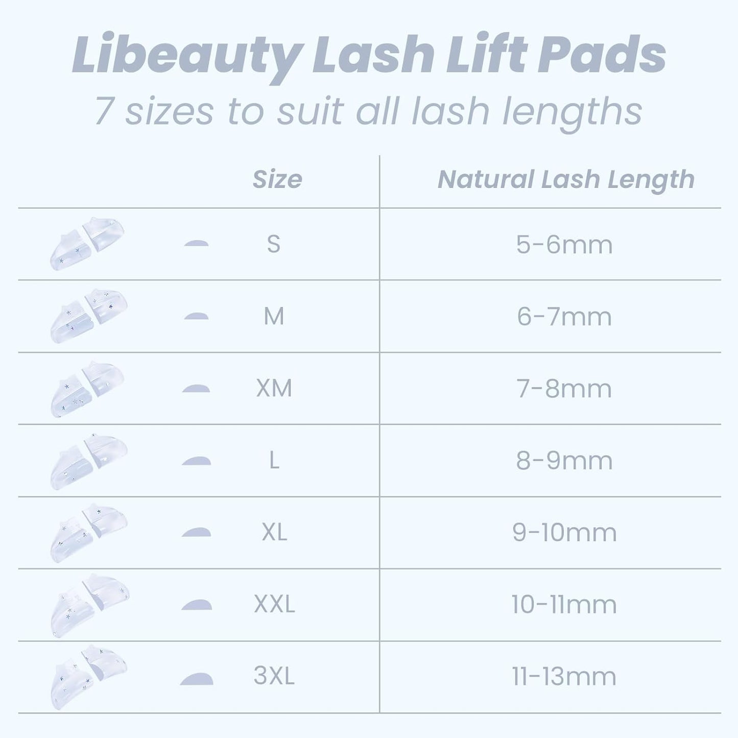 Libeauty Premium Lash Lift Rods, Eyelash Lift Shields 7 Sizes, Reusable Silicone Pads for Eyelash Curling & Lifting, C-Curl White Cat Shape