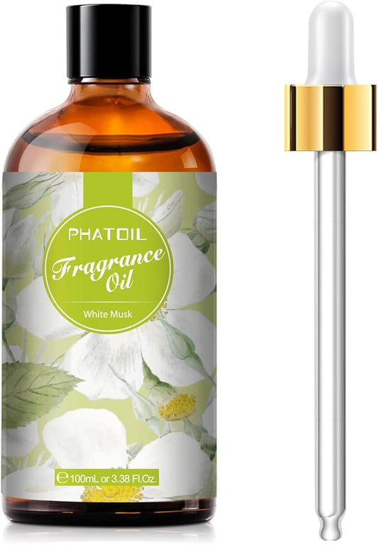 3.38FL.OZ White Musk Fragrance Oils for Aromatherapy, Essential Oils for Diffusers for Home, Perfect for Diffuser, DIY Candle and Soap Making, DIY Scented Products - 100ml