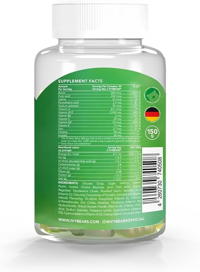 Men’s Hair Vitamins Gummies – Biotin, Folic Acid, Zinc – Daily Multivitamin for Hair, Skin & Nails – Vegan, Salon-Quality Hair Care