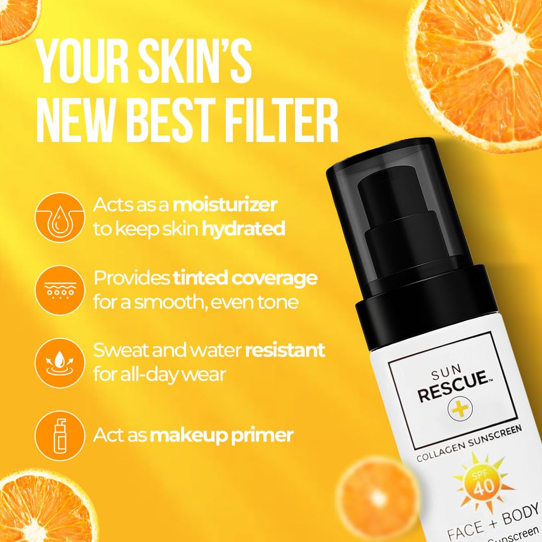 Daily Tinted Moisturizer + SPF 40 – Collagen & Vitamin C Infused, Broad Spectrum UVA/UVB Protection + Lightweight Coverage for All Skin Tones