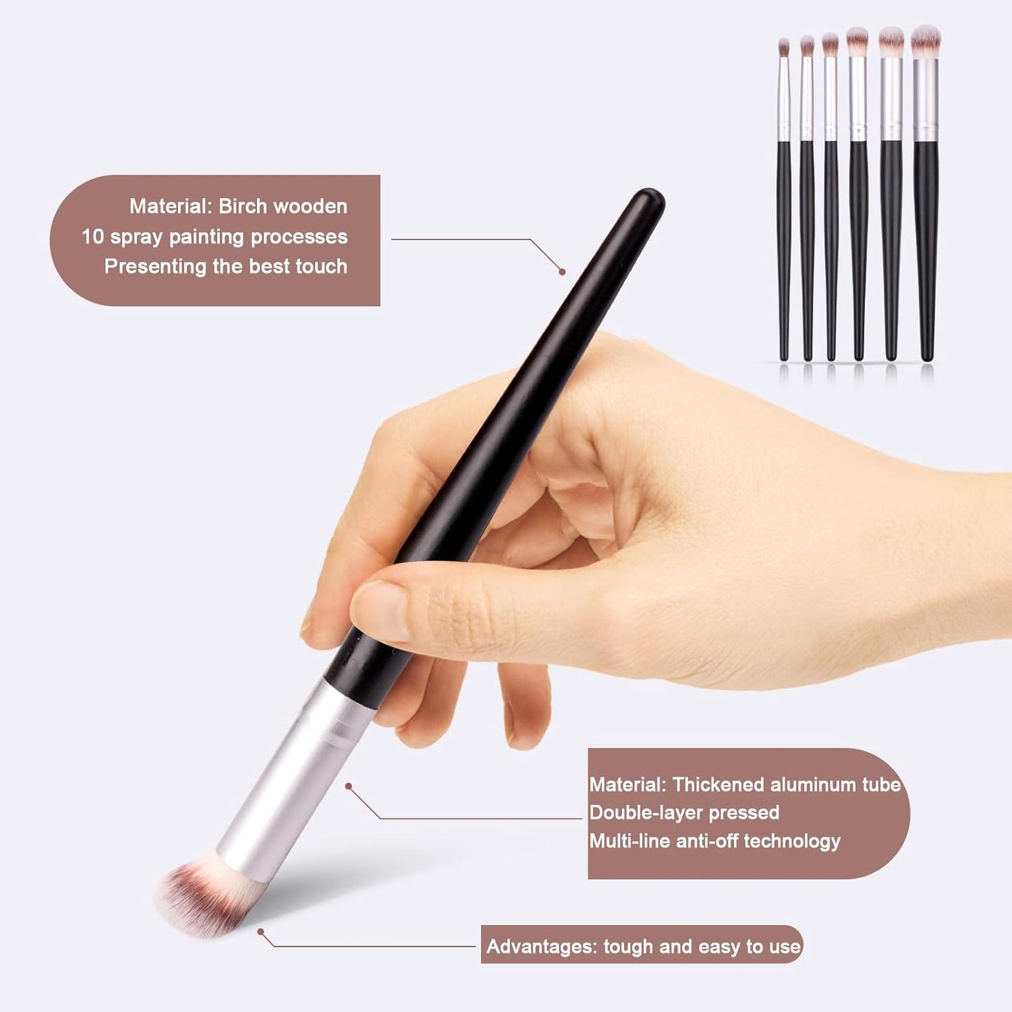 Yoseng Drybrush Set - Premium Art Paintbrush Set for Miniatures, Ideal for Detailing - 6 Different Sizes