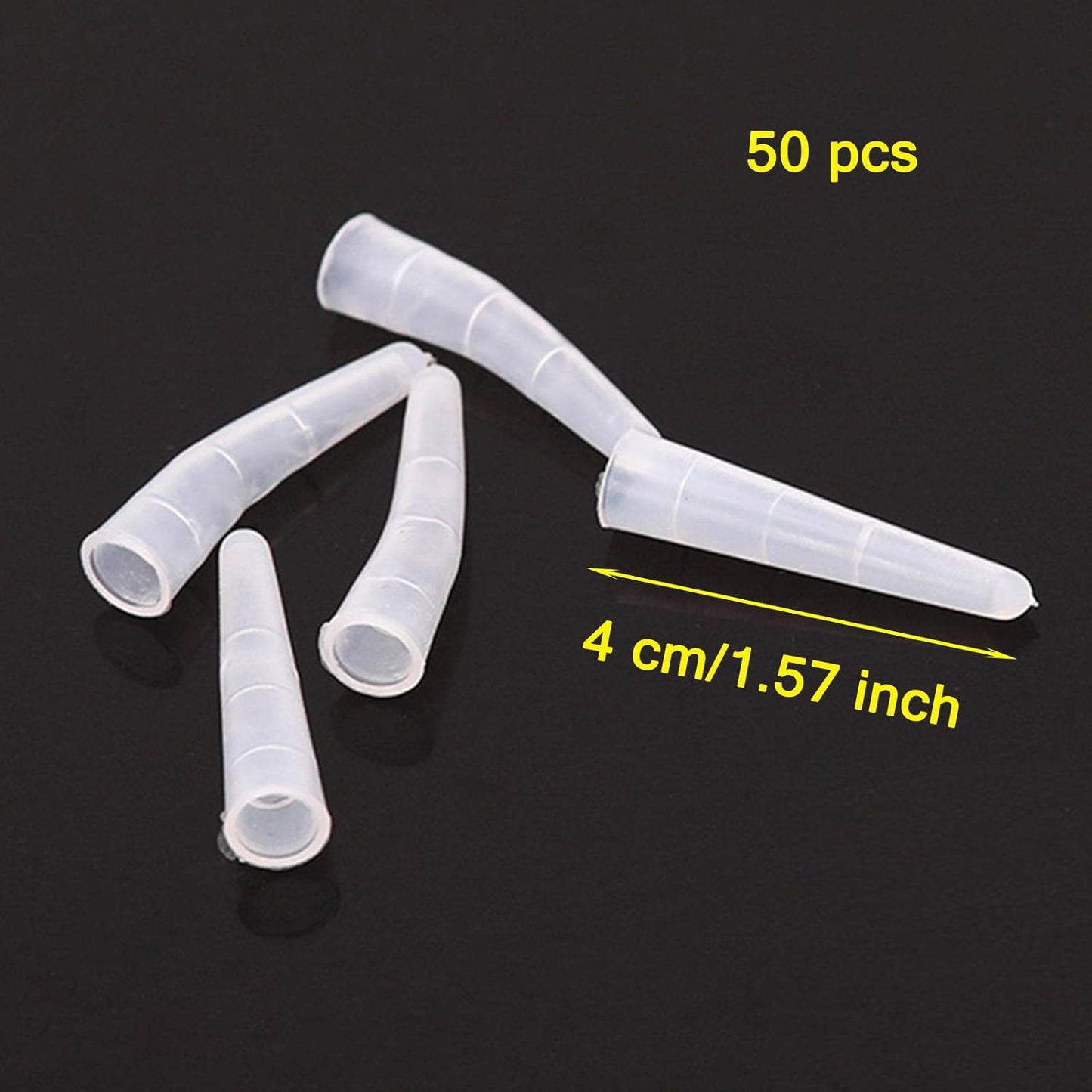 EORTA 50Pcs Soft Silicone Tweezer Tip Covers for Eyelash Tweezer Pusher, to Protect Tips, Transparent