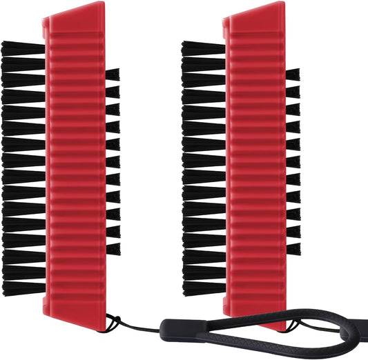 Nail Brush for Cleaning Fingernails, 2Pack Heavy Duty Nail Brushes Remove Dirt and Paint Fingernail Brush Deep Cleaning Mechanical Nail Scrub Brush Two-Sided with Hanging Rope, （Red）