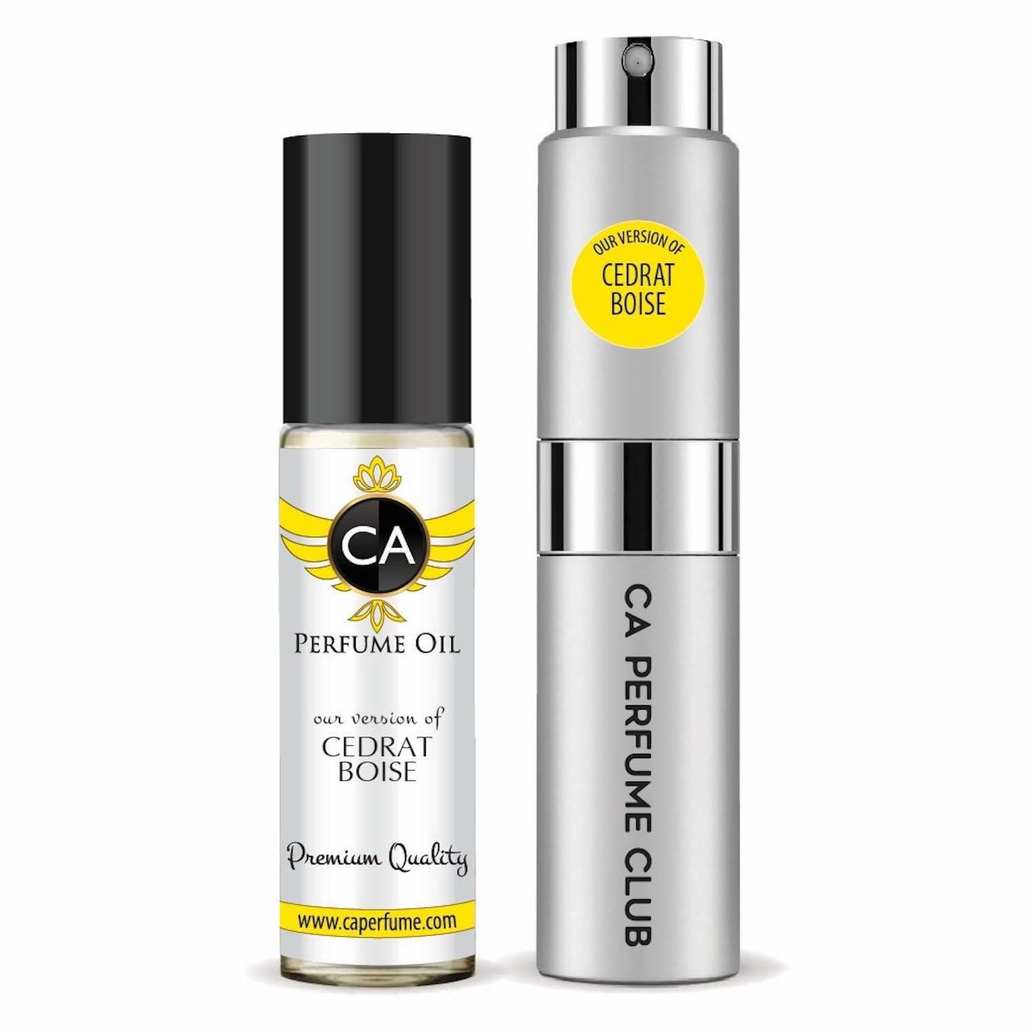 CA Perfume Duo Impression of Cedrat Boise For Women And Men Perfume Layering Set Long Lasting Travel Size EDP + Body Oil Roll-On Bottle 0.27 Fl Oz+0.33 Fl Oz