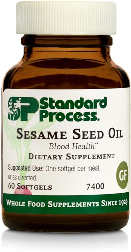 Standard Process Sesame Seed Oil - Whole Food Antioxidant, Healthy Blood, Immune Support Supplement, Liver Support and Liver Supplement with Sesame Seed Oil - 60 Softgels