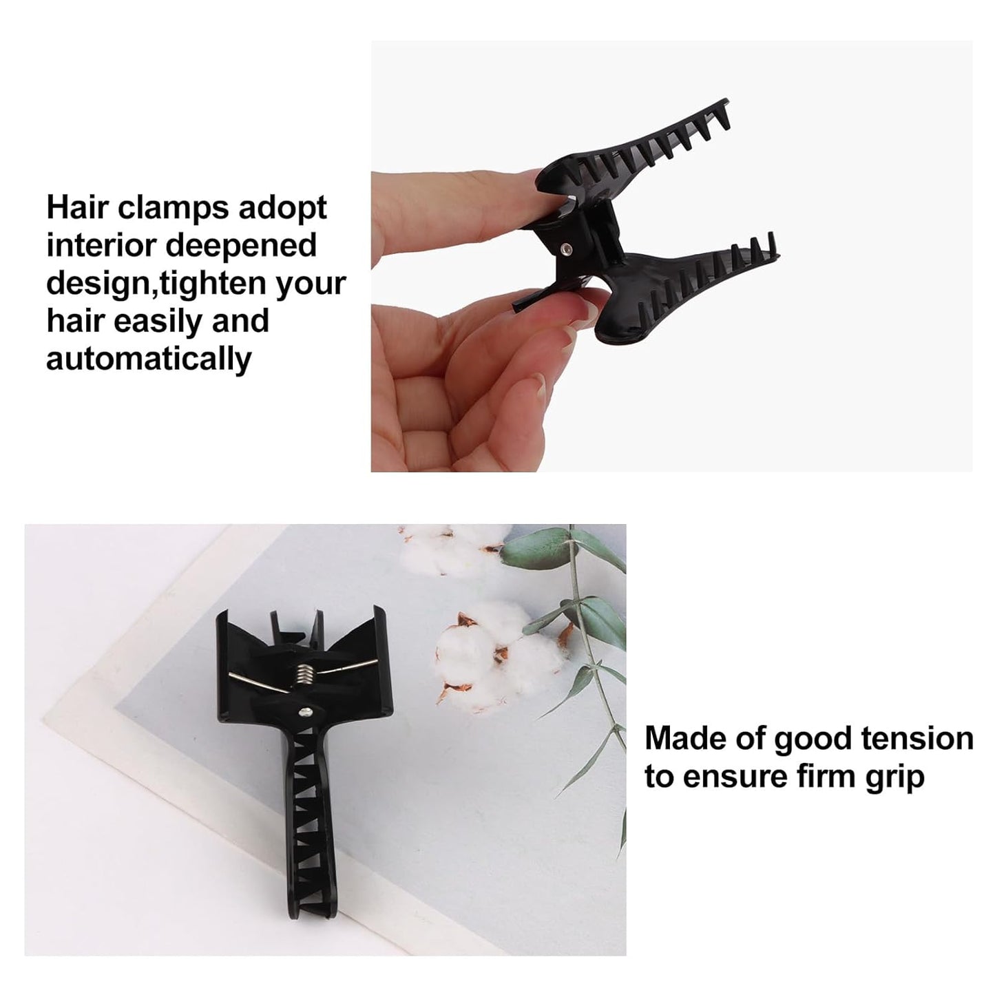 Ondder 24 Pcs Black and Hot Pink Butterfly Hair Clips for Styling and Sectioning - Pro Claws Clamps for Cutting, Coloring - Hair Accessories for Women Girls