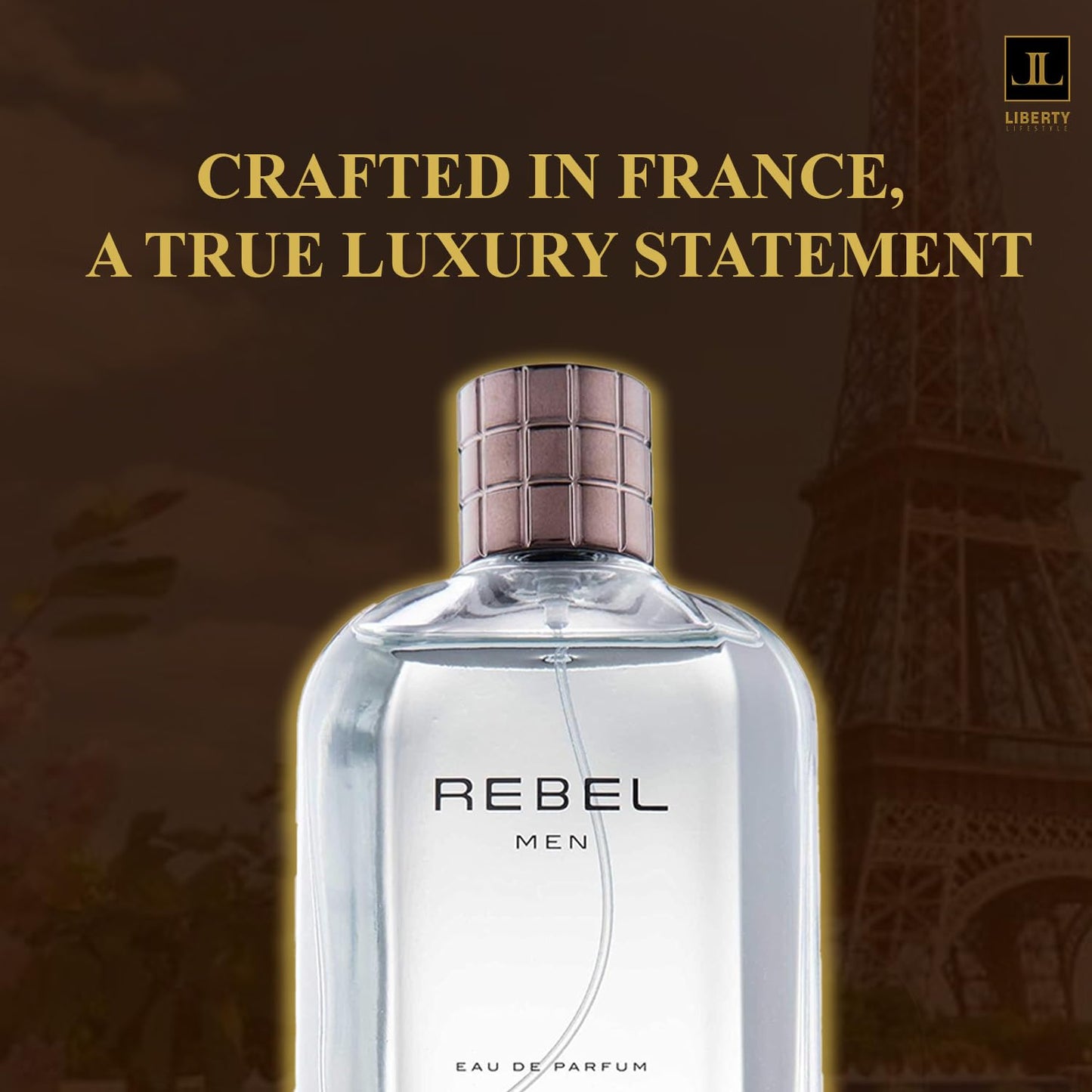 Liberty Luxury Rebel Perfume for Men 100ml, Powerful Long Lasting Eau De Parfum with Spicy Woody Notes Masculine Fragrance for the Modern Rule Breaker, men cologne, Gift For Men,100ml