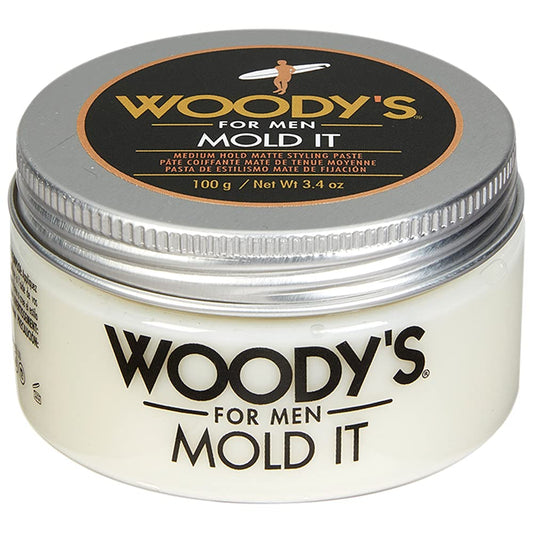 Woody's Mold It Matte Hair Paste for Men - Medium Hold, Matte Finish Styling Clay Pomade For Men Alternative, Adds Texture & Volume, 3.4 oz