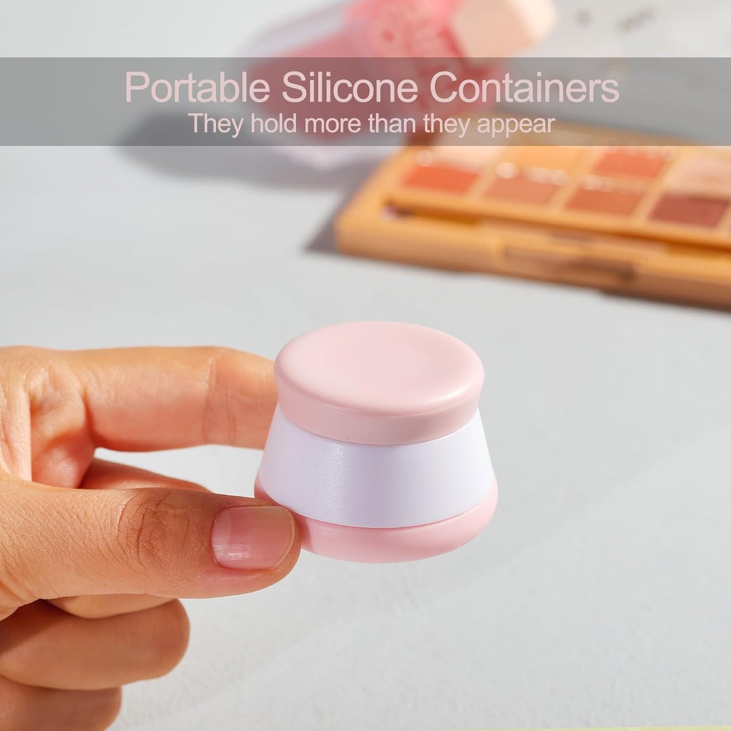 INSFIT Travel Containers for Toiletries, TSA Approved Silicone Cream Jars, Travel Size Containers with Lids, 5PCS BPA Free Leakproof Travel Accessories for Liquid Lotion with Labels Mini Spatulas