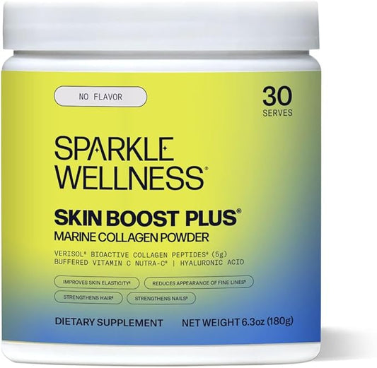 Marine Skin Boost Plus (No Flavor) [30-Serves] | Collagen Powder Supplement with Marine-derived VERISOL Bioactive Hydrolyzed Collagen Peptides, Vitamin C & Hyaluronic Acid