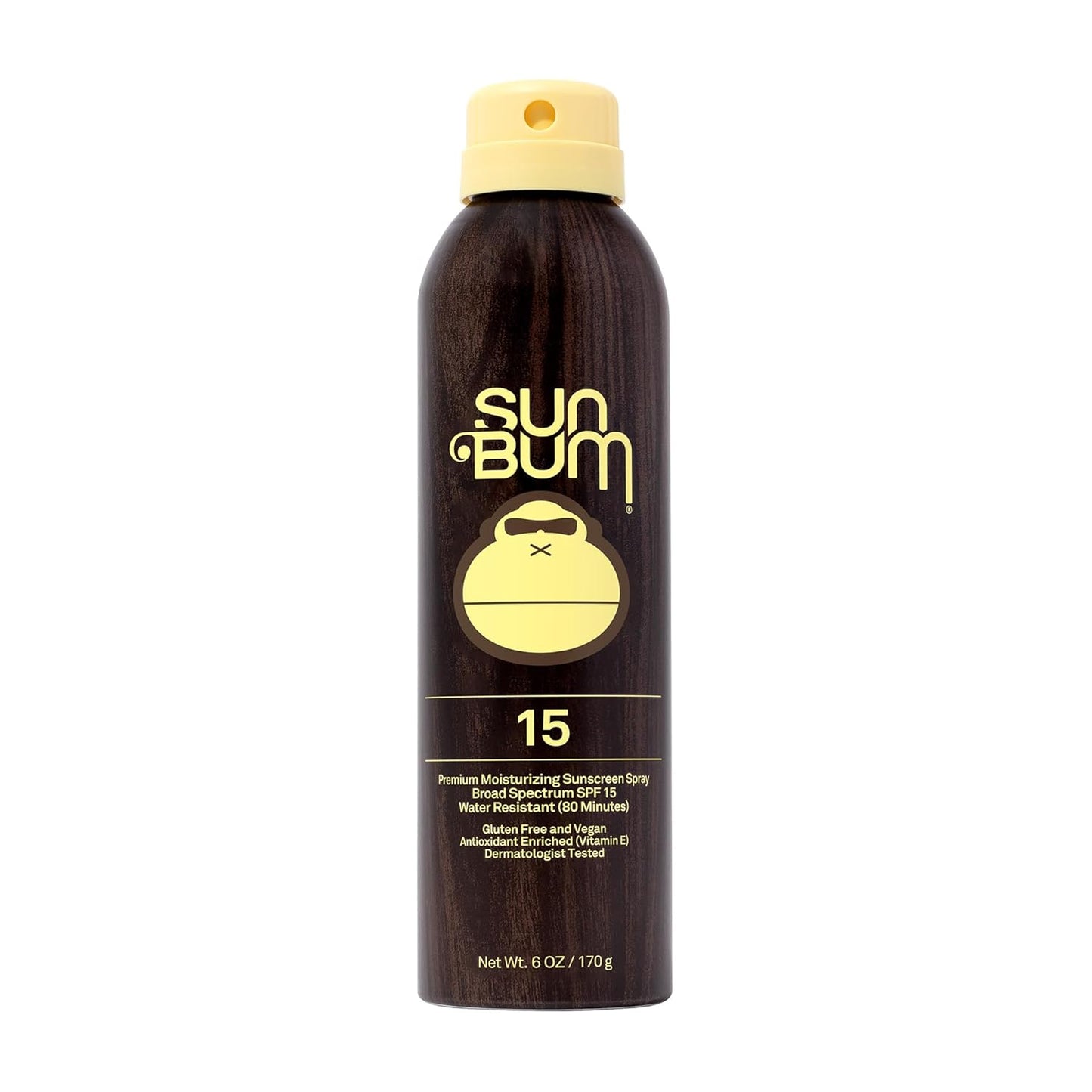 Sun Bum Original SPF 15 Sunscreen Body Spray - Broad Spectrum Moisturizing Sunscreen with Vitamin E - Hawaii 104 Act Compliant (Made without Octinoxate & Oxybenzone) - 6 oz