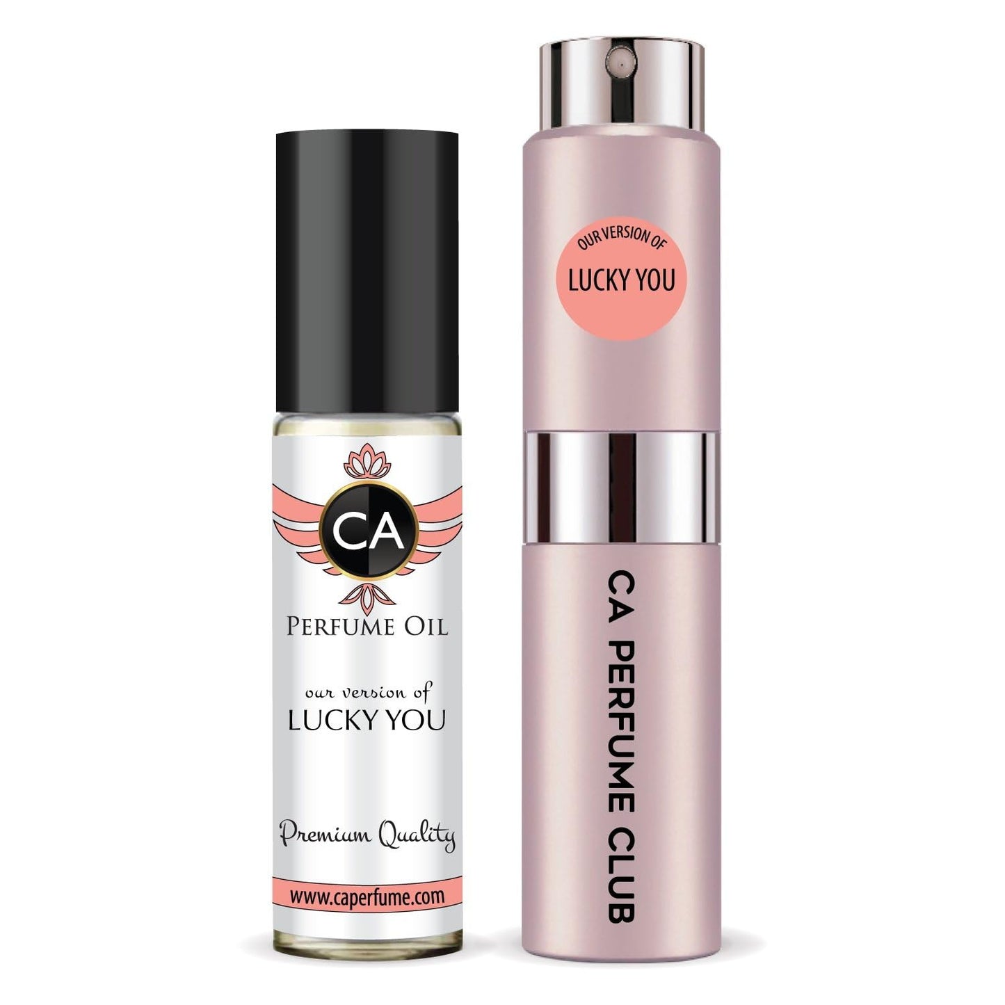 CA Perfume Duo Impression of Lucky You For Women Perfume Layering Set Long Lasting Travel Size EDP + Body Oil Roll-On Bottle 0.27 Fl Oz+0.33 Fl Oz