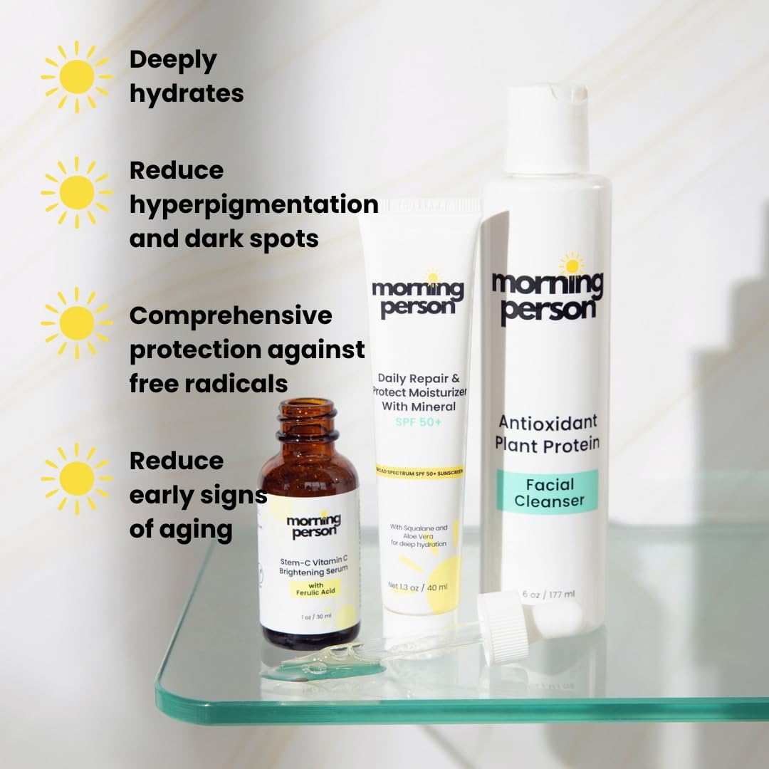 The Morning Routine: 3 Step Skincare Routine for Brightening, Hydrating, Repairing and Protecting Skin