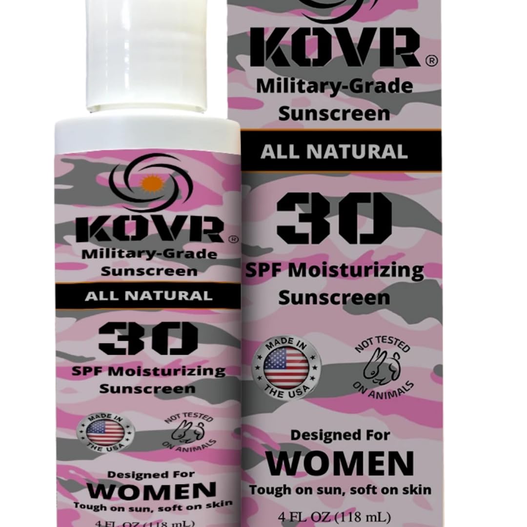 Kovr Sunscreen Organic SPF 30 Mineral Sunblock - Coral Reef Friendly Face & Body Lotion | Broad Spectrum Moisturizing UVA/UVB Travel Size Sunscreen, Fragrance-Free | 4 oz