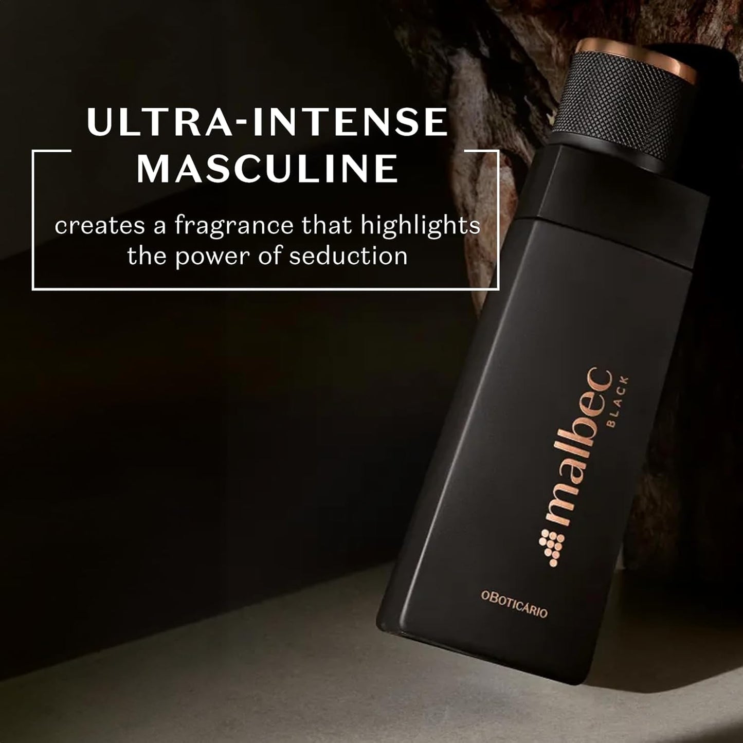 Malbec Black Eau de Toilette By O Boticario, Wine-Inspired Cologne For Men, Long-Lasting Men's Fragrances, Vanilla, Whiskey Woody & Amber Scent, 3.4 Ounce