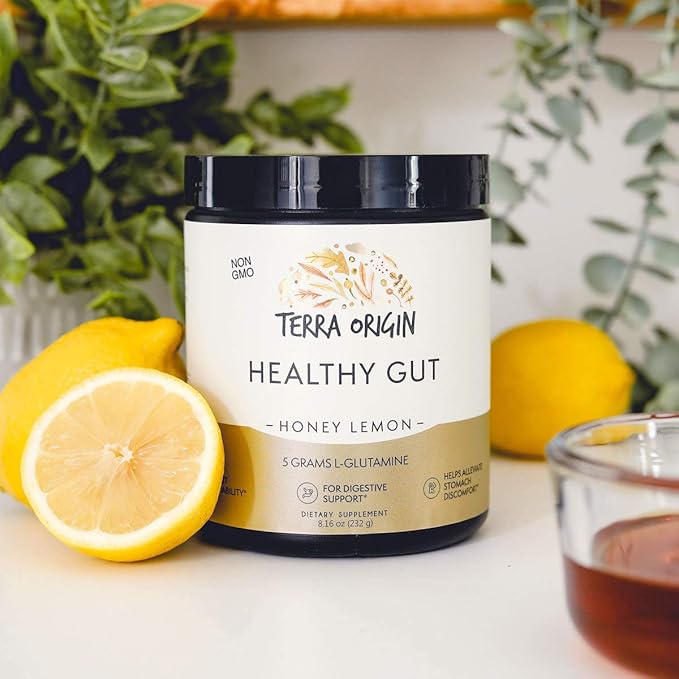 TERRA ORIGIN Healthy Gut Powder (Honey Lemon) 30-Servings with