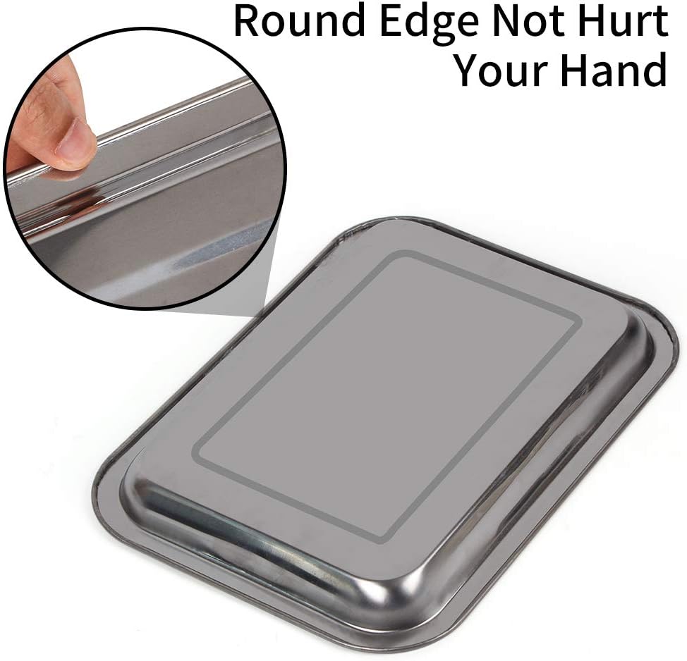 5-Pack Surgical Tray, Stainless Steel Medical Tray Dental Procedure Lab Instruments, Tattoo Tool Bathroom Organizer (10.43'' x 7.67'')