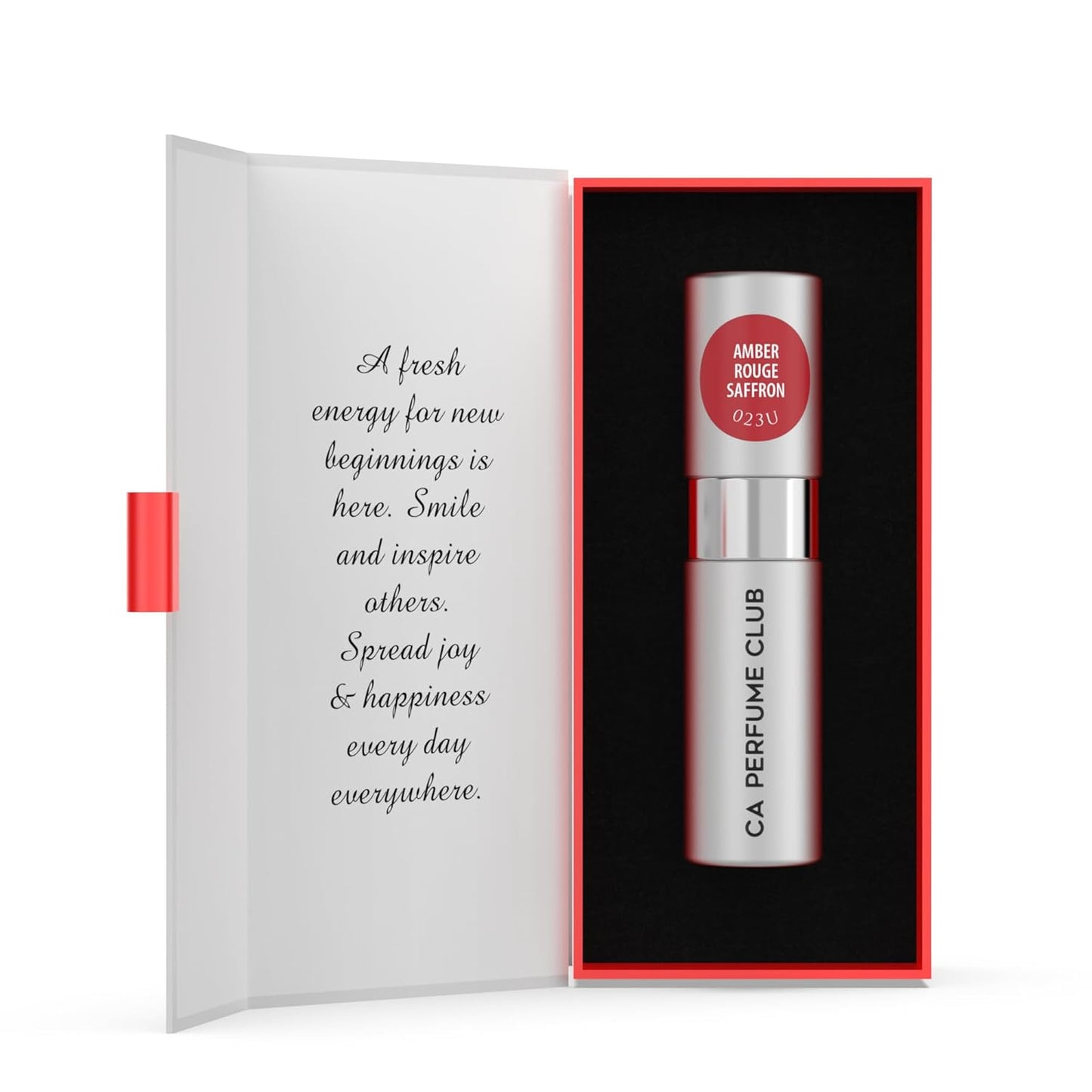 CA Perfume Impression of Amber Rouge Saffron for Women and Men Amber Floral Scent Long Lasting Unisex Fragrance Eau De Parfum Travel Size Refillable Atomizer Spray 0.27 Fl Oz 8ml (Pack of 3)