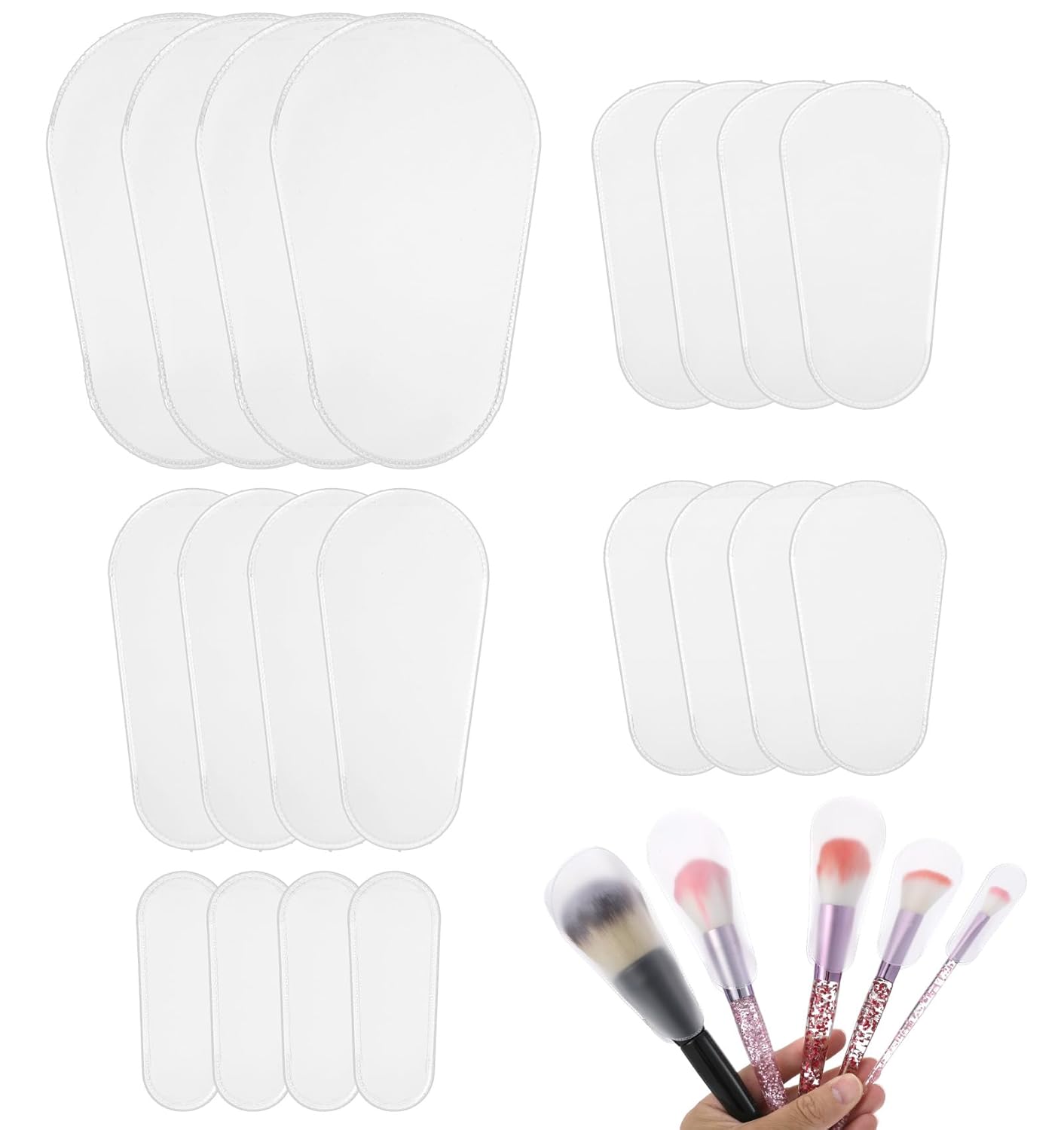 20pcs Make Up Brush Cover,Transparent Makeup Brush Protector, Durable and Lightweight, Dust-Proof Makeups Brushes Cover, Perfect for Travel and Storage, 5 Sizes