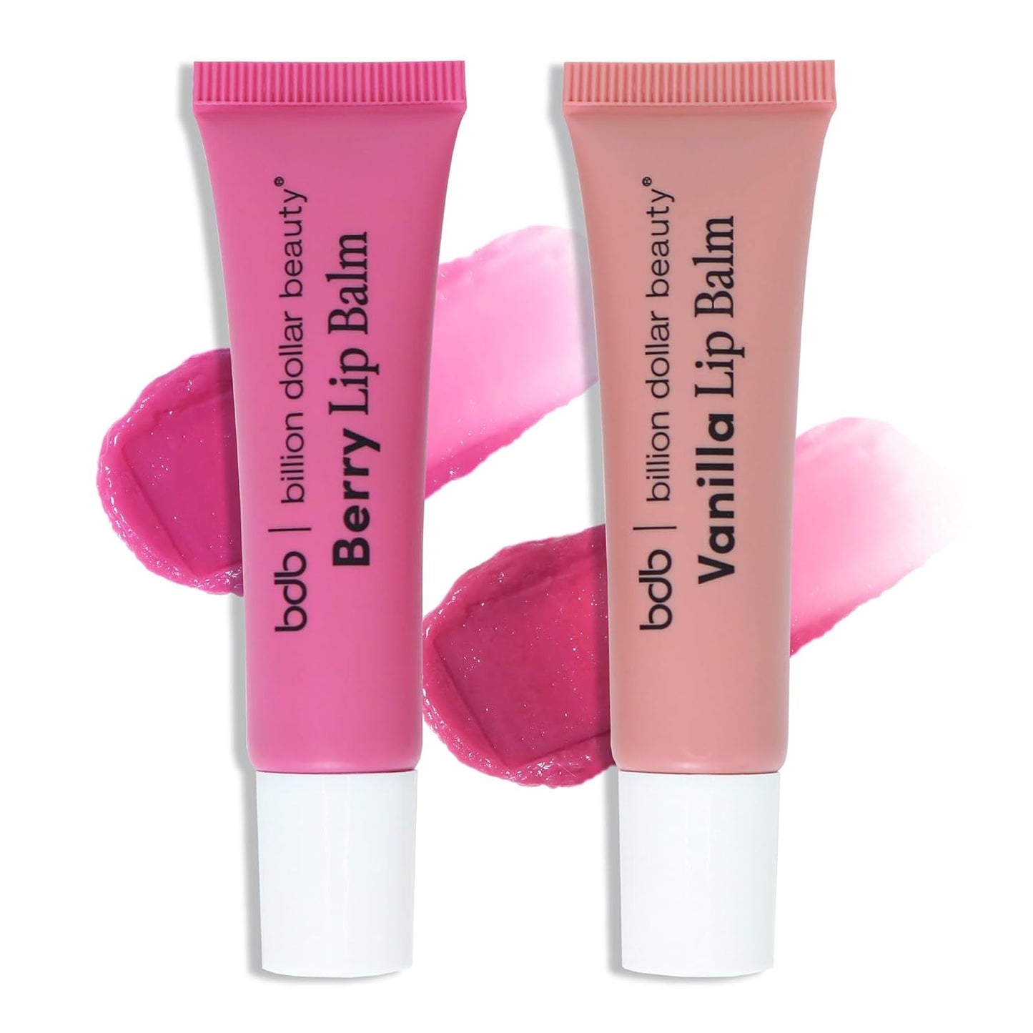 bdb Lip Balm: Berry and Vanilla - Tinted & Hydrating, Sheer Color, Non-Sticky, 2-Pack