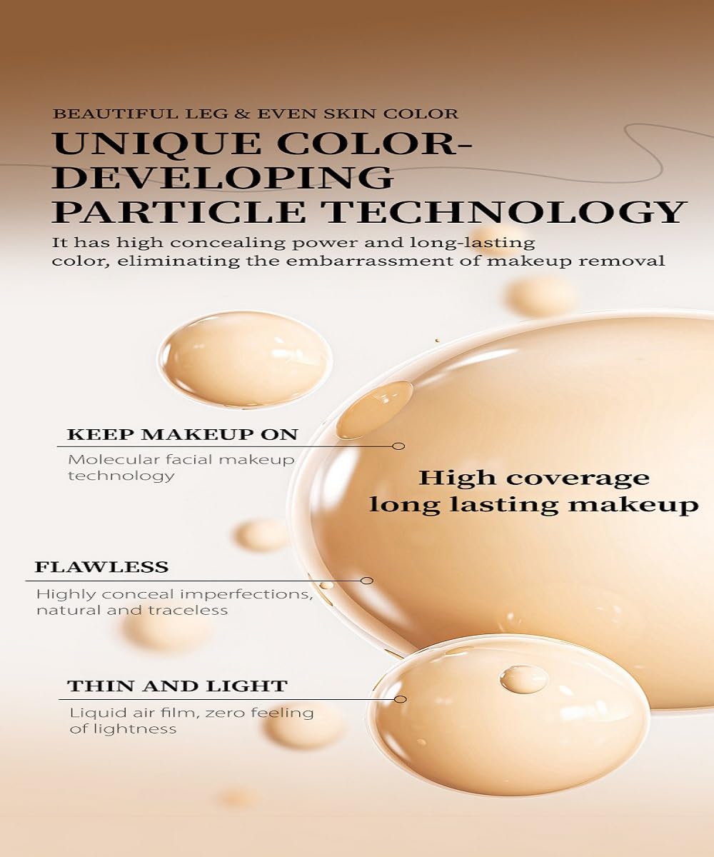 Leg Makeup Waterproof No Transfer, Flawless Body & Leg Scar and Tattoos Cover up Makeup Waterproof Concealer. (1# Fairest Glow)