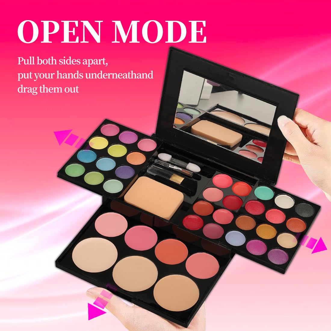 Badhare Beauty Full Face Palette Makeup Kit 24 Color Eyeshadow Palette, 8 Lip Gloss, 4 Blush, 3 Dual Powder, with Brushes & Mirror | Travel Friendly Professional Cosmetic Set with Shimmer Shades