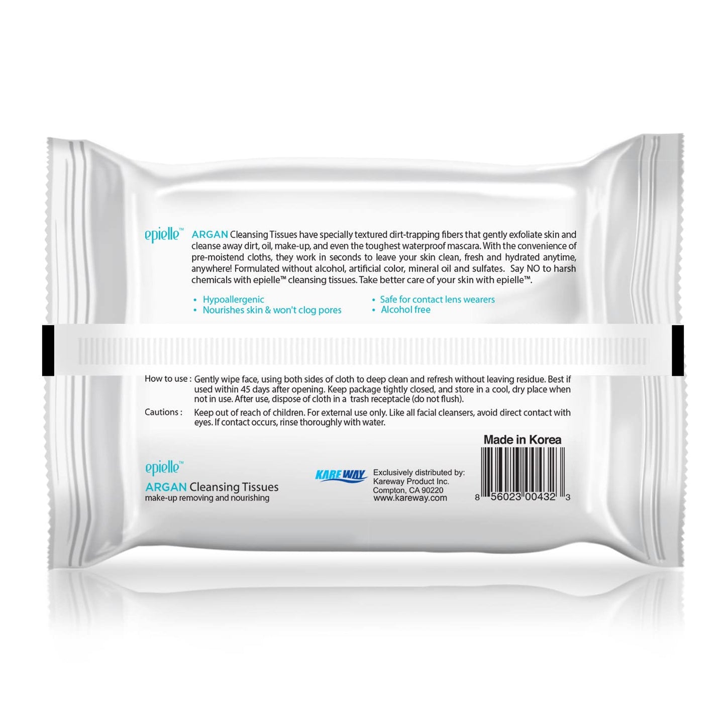 Epielle Argan Oil Makeup Remover Wipes, Gentle Daily Facial Cleanser Towelettes, Remove Dirt, Oil & Waterproof Mascara, Hypoallergenic & Alcohol-Free, 30 Count (Pack of 6)