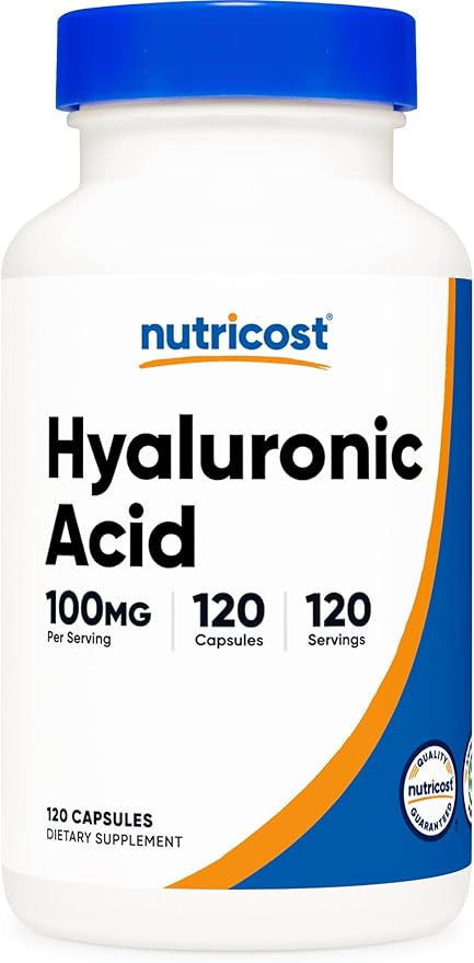 Nutricost Hyaluronic Acid Capsules 100mg,120 Vegetarian Capsules - Gluten Free, Non-GMO