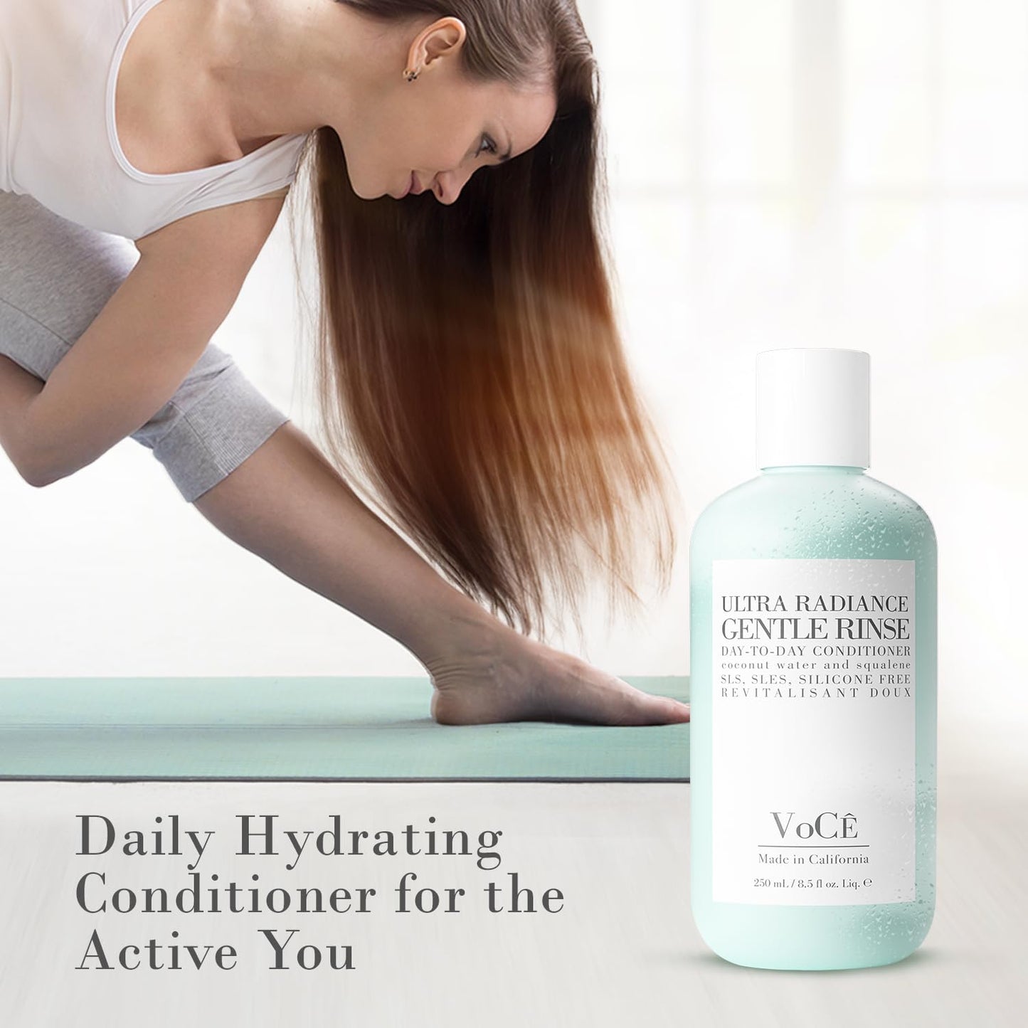 VoCÊ Haircare Gentle Rinse Vegan & Cruelty-Free Conditioner| Clean Haircare, Color Safe, Paraben and Sulfate Free, Ultra Radiance, Hydrating, Shine Enhancing (8.5 oz | 250 ml)