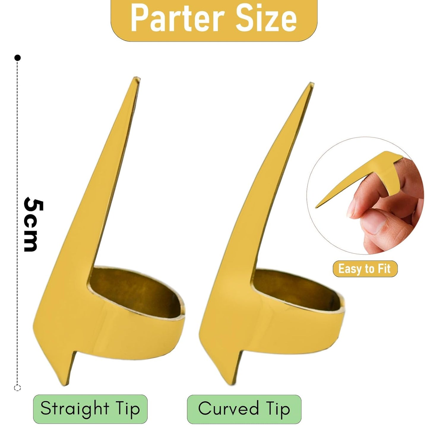 2PCS Pro Hair Parting & Sectioning Rings - Stainless Steel Finger Quick Braiding Pick Tool for Precise Styling & Installation of Human Hair Extensions