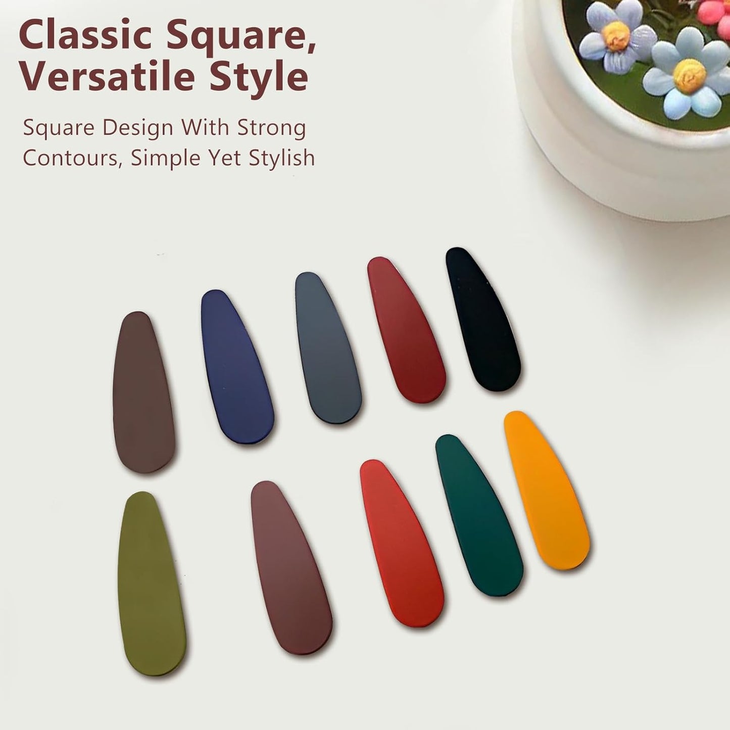 Matte Snap Hair Clips for Girls and Women, 20 Pcs Cute Solid Candy Color Hair Barrettes, Lightweight and Durable Hair Accessories