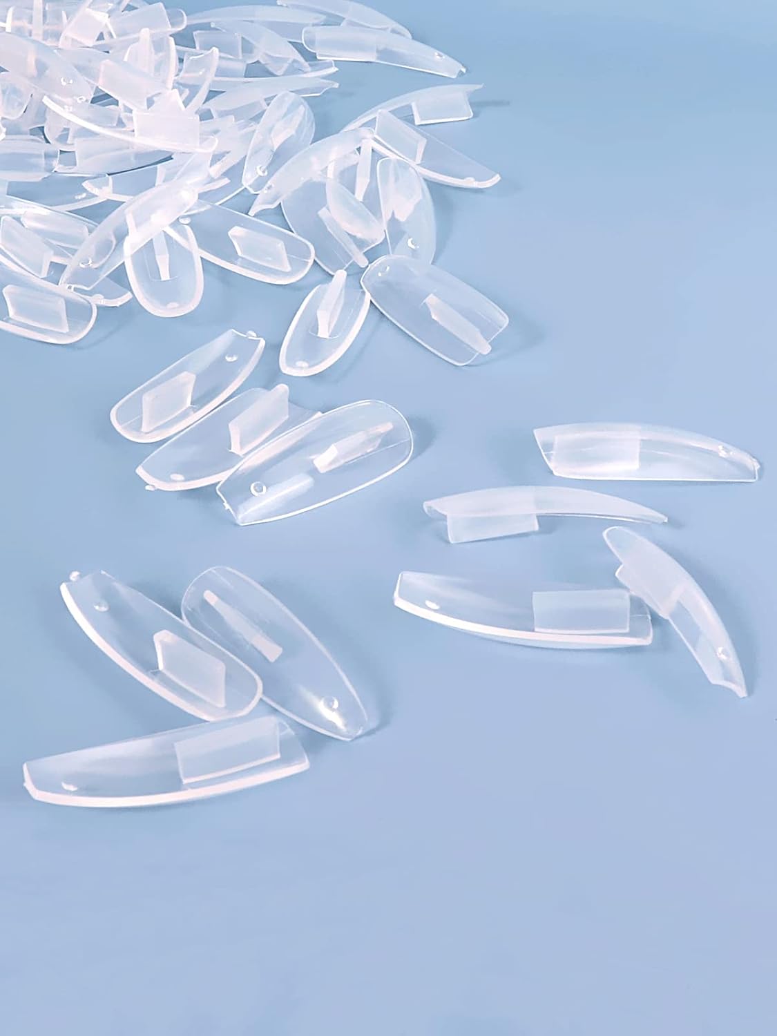 100PCS Replacement Nail Tips for Practice Hand, Clear Refill Acrylic Fake Nail Tips for Silicone Nail Hand Practice, Nail Pieces Never Fall Off Finger Never Break for DIY Nail Art Salon Practice