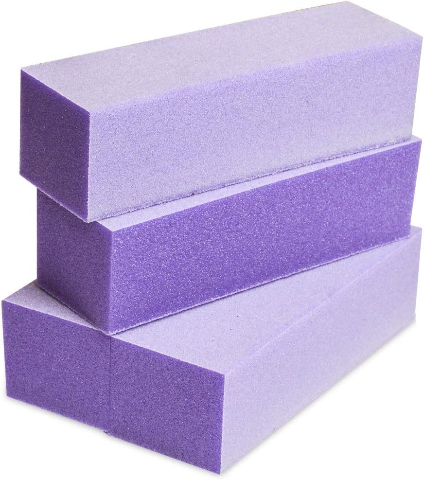 Karlash 10 PCS Nail Buffer Sanding Block Polisher Buffing File 100/180 (Purple White)