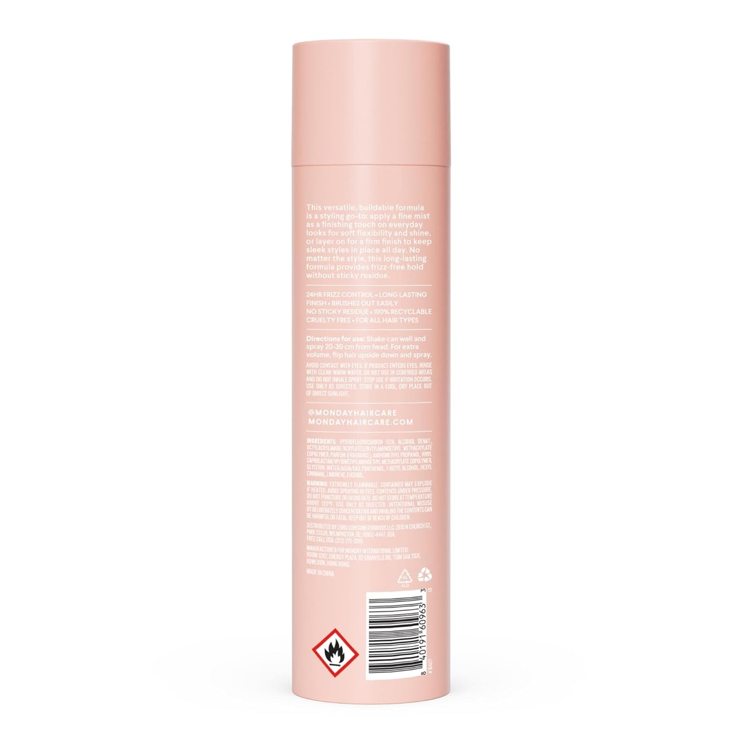 MONDAY HAIRCARE SLEEK HOLD Hairspray for long-lasting finish 329 mL