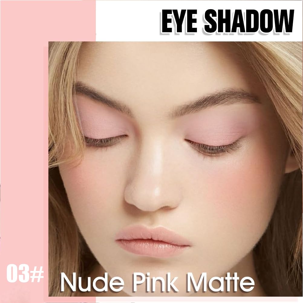 Nude Pink Eyeshadow Eye Shadow Palette Makeup,blush Naturing-Looking, Long Lasting, Neutral Nudes EyeShadow Pigmented Waterproof, sombras para ojos, Girls Monochrome Eyeshadows Gift 03#