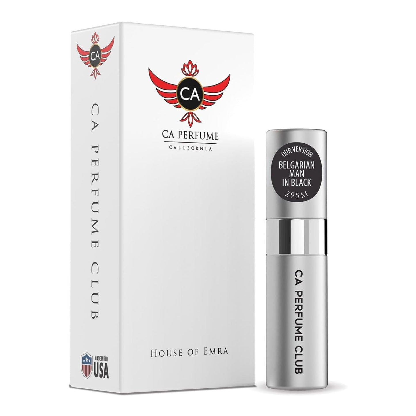 CA Perfume Impression of Belgarian Man In Black for Men Amber Floral Scent Long Lasting Cologne for Men Eau De Parfum Travel Size Refillable Atomizer Spray 0.27 Fl Oz 8ml