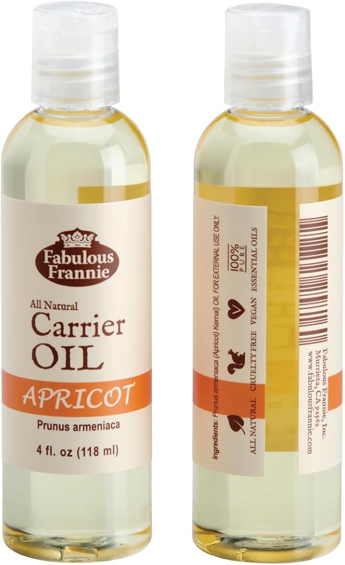 Fabulous Frannie Apricot Carrier Oil Base Oil for Essential Oil or Massage 4oz (Pack of 1)