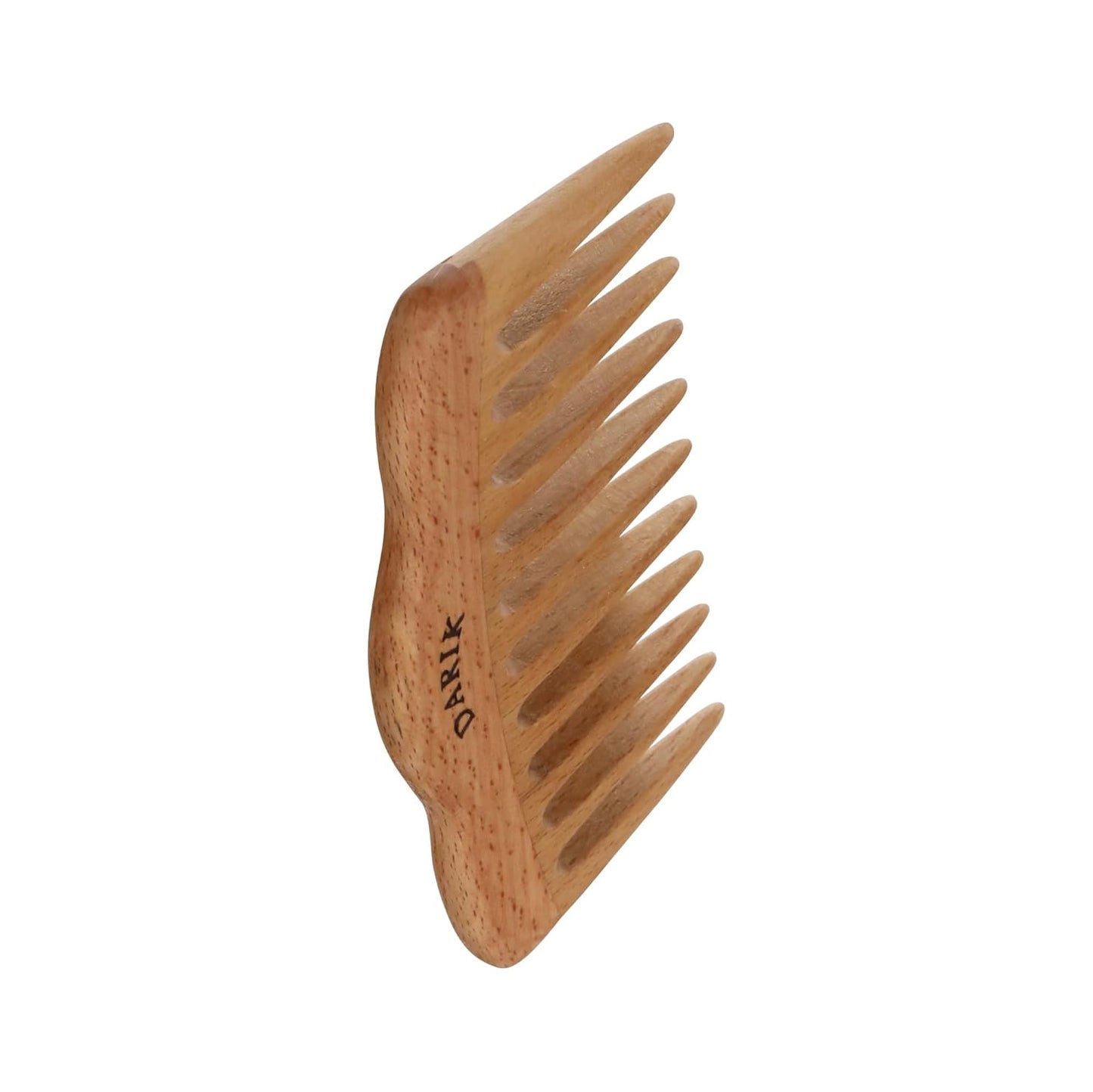 Wide Tooth Wooden Comb Handmade - Natural Vintage Style Wide Tooth Comb for Curls Gentle Styling - Anti-Static Wood Hair Combs For Women Detangling (Oval Wide Tooth)