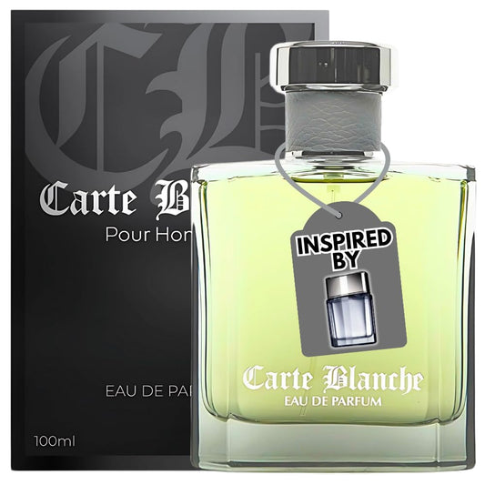 Carte Blanche – INSPIRED by A WORLD RENOWNED MEN’S PERFUME – Tangerine, Orange, Cassia, Sandalwood – Fresh, Aquatic, Confident, Long-Lasting Eau De Parfum 100ml (3.4 fl oz)