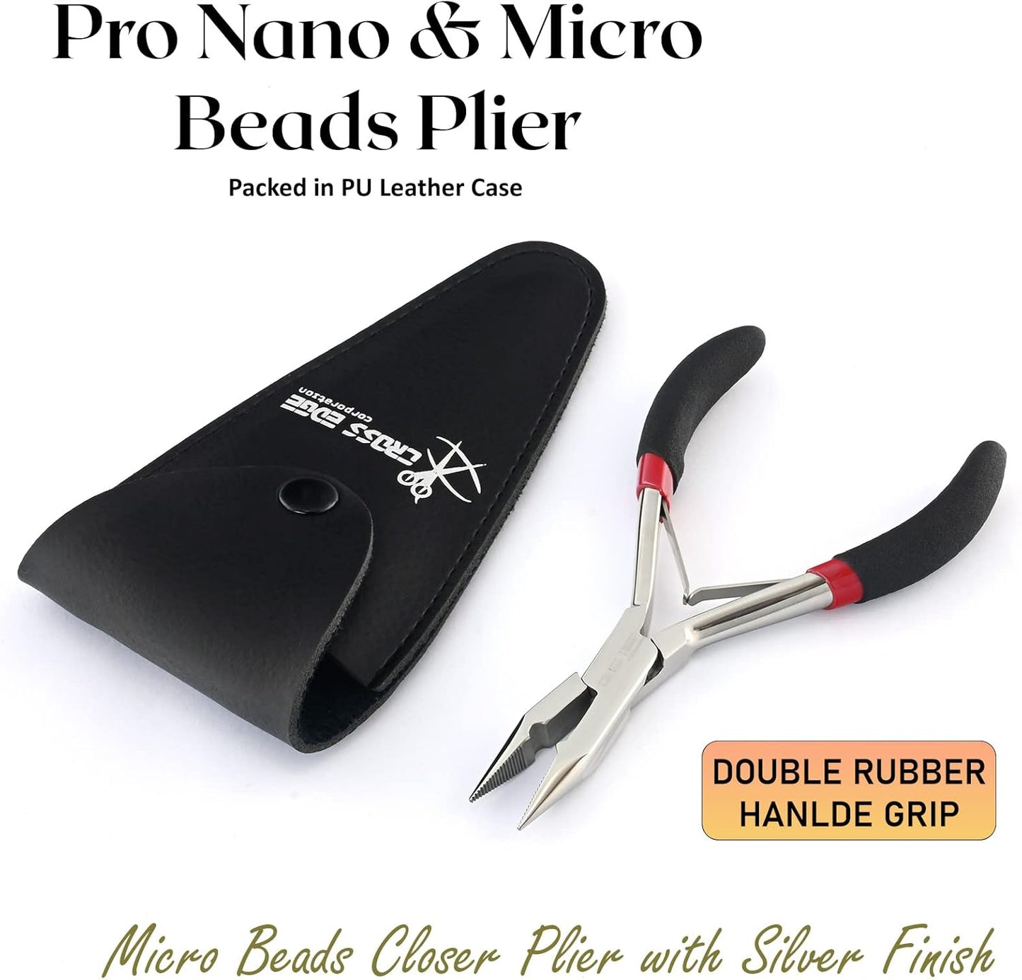 Hair Extension Tools Microlink Bead Remover Plier for Hair Extensions Removal Micro Ring Beads Opener 5.5 Inch Pliers Comfortable Grip Handles