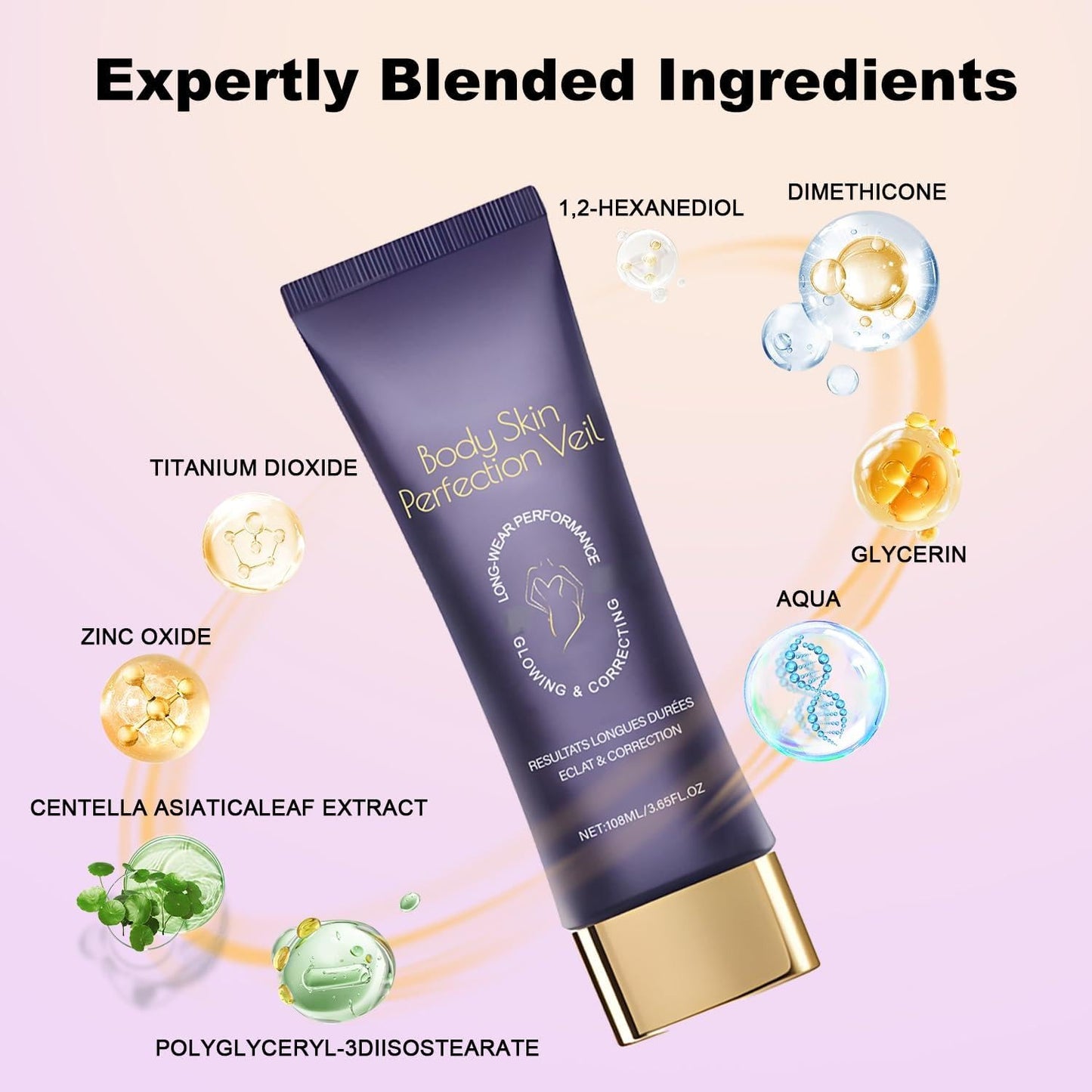 Body Concealer Cream 3.65 Fl Oz - Full Coverage for Tattoo Cover Up & Uneven Tone - Lightweight Natural Finish - Daily Moisturizing Face & Body Makeup with Centella Asiatica (Golden Radiance)